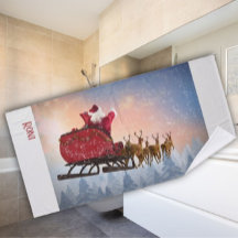 Santa's Slide Custom Kerstmis Badhanddoek