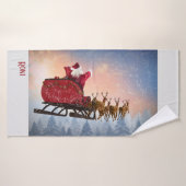 Santa's Slide Custom Kerstmis Badhanddoek (Badhanddoek)