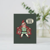 Santa's Snack Dealer Christmas Elf Briefkaart (Staand voorkant)