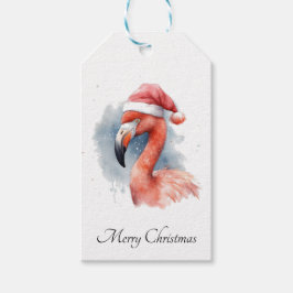 Santa's Snowbird Flamingo, op maat Cadeaulabel