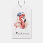 Santa's Snowbird Flamingo, op maat Cadeaulabel (Voorkant)