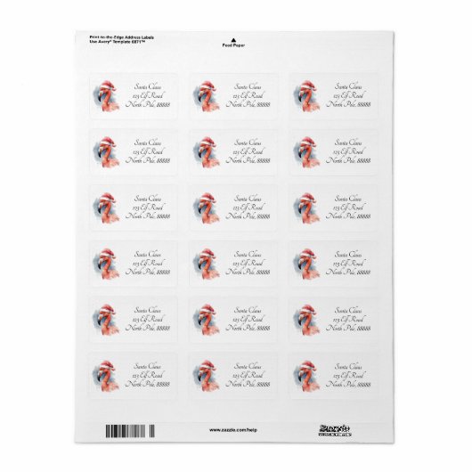 Santa's Snowbird Flamingo, op maat Etiket (Full Sheet)