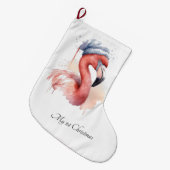 Santa's Snowbird Flamingo, op maat Grote Kerstsok (Voorkant (Hangend))