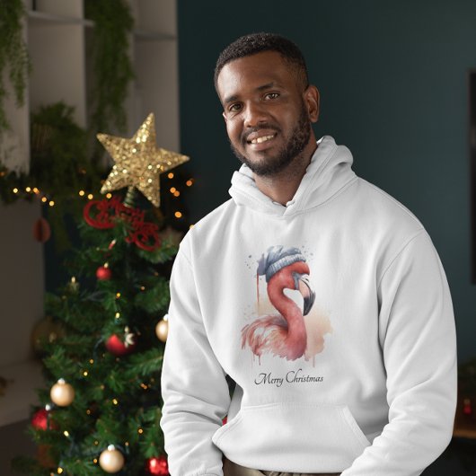 Santa's Snowbird Flamingo, op maat Hoodie