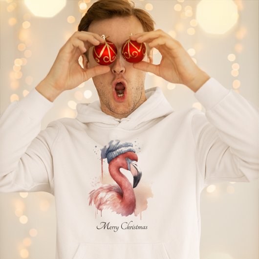 Santa's Snowbird Flamingo, op maat Hoodie