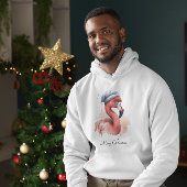 Santa's Snowbird Flamingo, op maat Hoodie