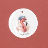 Santa's Snowbird Flamingo, op maat Keramisch Ornament