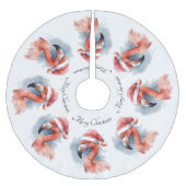 Santa's Snowbird Flamingo, op maat Kerstboom Rok (Voorkant)