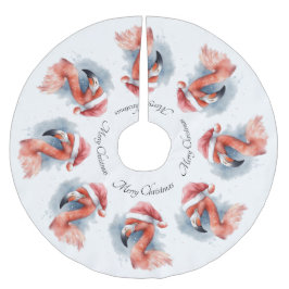 Santa's Snowbird Flamingo, op maat Kerstboom Rok