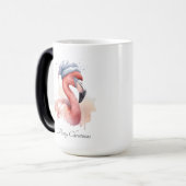 Santa's Snowbird Flamingo, op maat Magische Mok (Voorkant links)