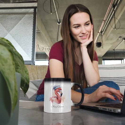 Santa's Snowbird Flamingo, op maat Magische Mok