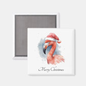Santa's Snowbird Flamingo, op maat Magneet (Voorkant / Achterkant)
