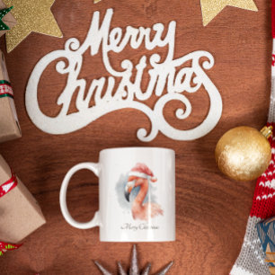 Santa's Snowbird Flamingo, op maat Mok