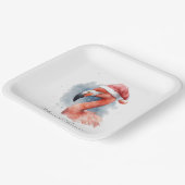 Santa's Snowbird Flamingo, op maat Papieren Bordje (Gebogen)