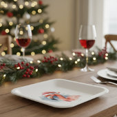 Santa's Snowbird Flamingo, op maat Papieren Bordje