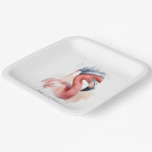 Santa's Snowbird Flamingo, op maat Papieren Bordje (Gebogen)