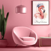 Santa's Snowbird Flamingo, op maat Poster