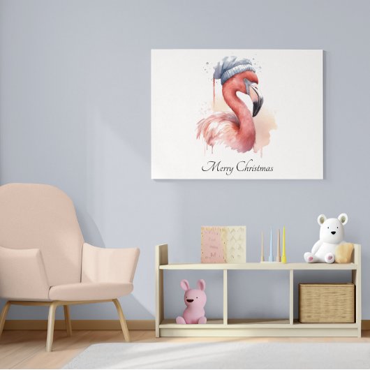 Santa's Snowbird Flamingo, op maat Poster