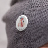 Santa's Snowbird Flamingo, op maat Ronde Button 3,2 Cm