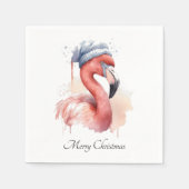 Santa's Snowbird Flamingo, op maat Servet (Voorkant)