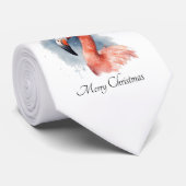 Santa's Snowbird Flamingo, op maat Stropdas (Opgerold)