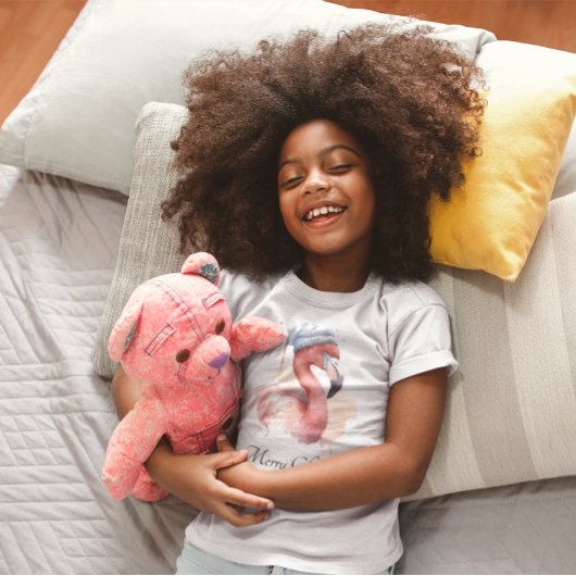 Santa's Snowbird Flamingo, op maat T-shirt