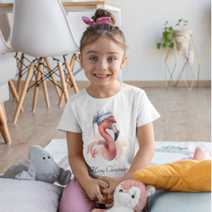 Santa's Snowbird Flamingo, op maat T-shirt