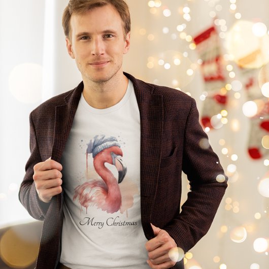 Santa's Snowbird Flamingo, op maat T-shirt