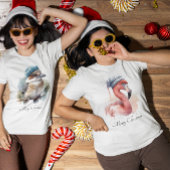 Santa's Snowbird Flamingo, op maat T-shirt