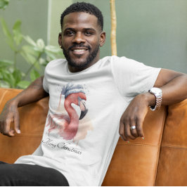 Santa's Snowbird Flamingo, op maat T-shirt