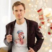 Santa's Snowbird Flamingo, op maat T-shirt