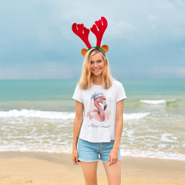 Santa's Snowbird Flamingo, op maat T-shirt