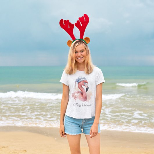 Santa's Snowbird Flamingo, op maat T-shirt