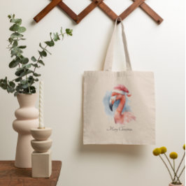 Santa's Snowbird Flamingo, op maat Tote Bag