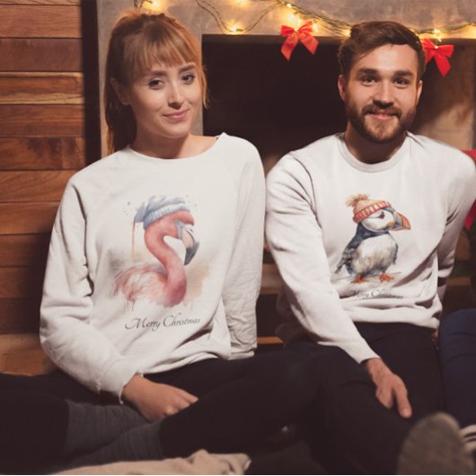 Santa's Snowbird Flamingo, op maat Trui