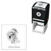 Santa's Snowbird Flamingo, op maat Zelfinktende Stempel (In situ)