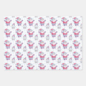 Santas Snowmen en Reindeer Cute Kerstmis-Design Inpakpapier Vel (Voorkant 2)