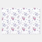 Santas Snowmen en Reindeer Cute Kerstmis-Design Inpakpapier Vel (Voorkant 3)