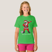 Santa's Soccer Squad Dabbing Dans Kerstmis T-shirt (Voorkant volledig)