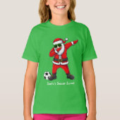 Santa's Soccer Squad Dabbing Dans Kerstmis T-shirt (Voorkant)