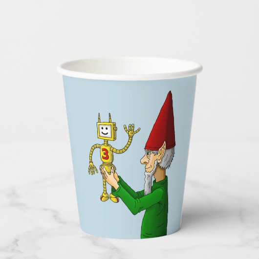 Santa's Speelgoed Maker Papieren Bekers (Achterkant)