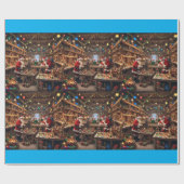 Santa's Speelgoed Workshop Vakantie Matte Verpakki Cadeaupapier (Vlak)