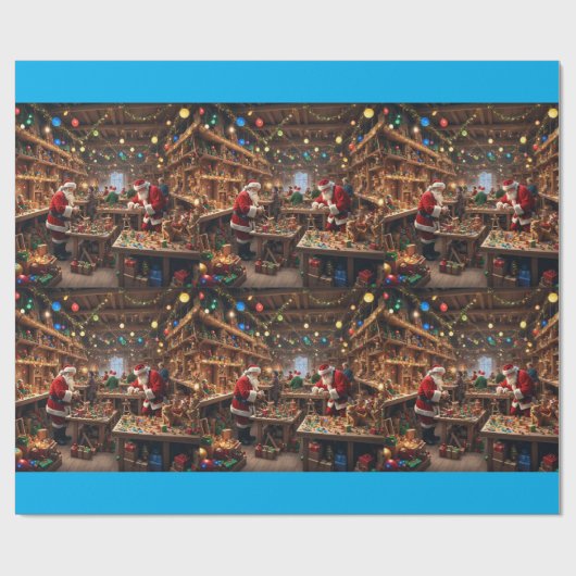 Santa's Speelgoed Workshop Vakantie Matte Verpakki Cadeaupapier (Vlak)