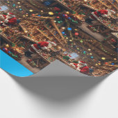 Santa's Speelgoed Workshop Vakantie Matte Verpakki Cadeaupapier (Hoek)