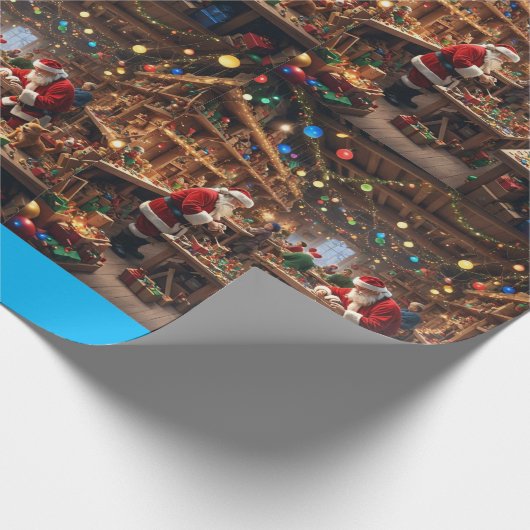 Santa's Speelgoed Workshop Vakantie Matte Verpakki Cadeaupapier (Hoek)