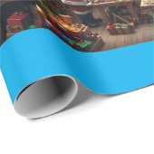 Santa's Speelgoed Workshop Vakantie Matte Verpakki Cadeaupapier (Rol Hoek)