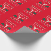 Santa's Squad Ugly kerstSweater Cadeaupapier (Hoek)