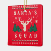 Santa's Squad Ugly kerstSweater Keramisch Ornament (Links)