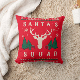 Santa's Squad Ugly kerstSweater Kussen