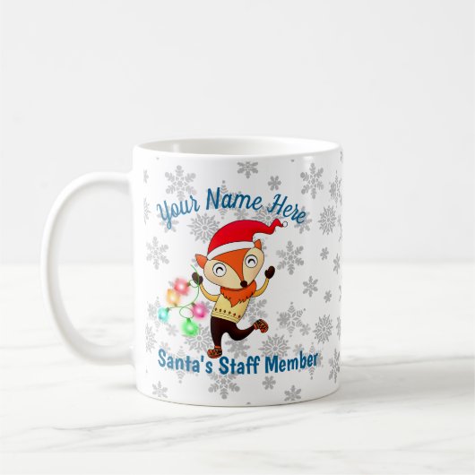 Santa's staflid dansend Fox Kerstmis op maat Koffiemok (Links)